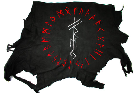 Image of pagan altar cloth, norse altar cloth, freya altar cloth, viking altar cloth, asatru altar cloth, deer hide