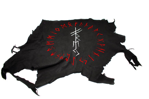 Image of pagan altar cloth, norse altar cloth, freya altar cloth, viking altar cloth, asatru altar cloth, deer hide