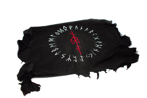 Image of Deer hide altar cloth - ODIN bindrune & runic circle