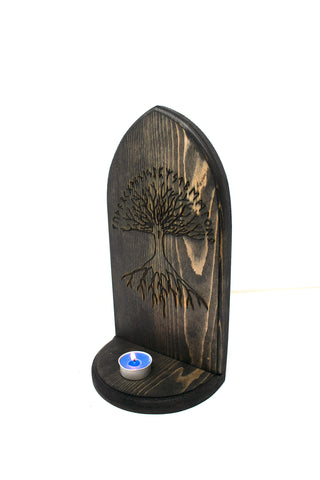 Image of yggdrasil & elder futhark runes altar