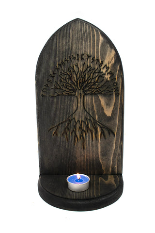 Image of yggdrasil & elder futhark runes altar