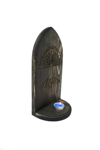 Image of yggdrasil & elder futhark runes altar
