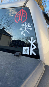 bindrune decal, safe travels bindrune, viking decal, norse decal, pagan decal, asatru decal, heathen decal, safe travels stave