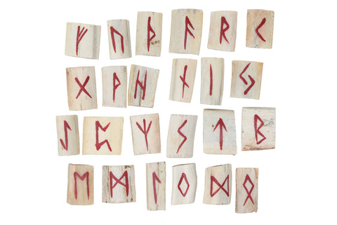 Image of Elk rib bone Elder Futhark rune set