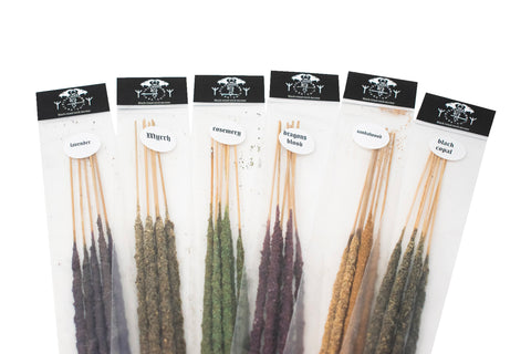 Image of hand rolled resin incense sticks