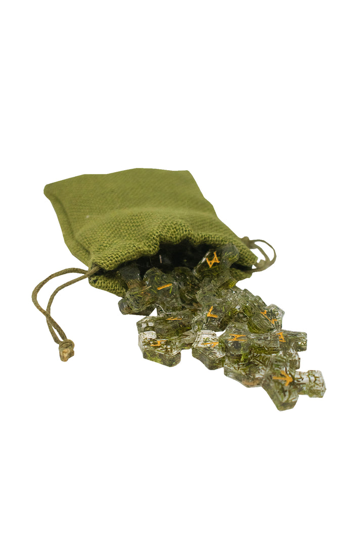 mossy mjolnir elder futhark rune set