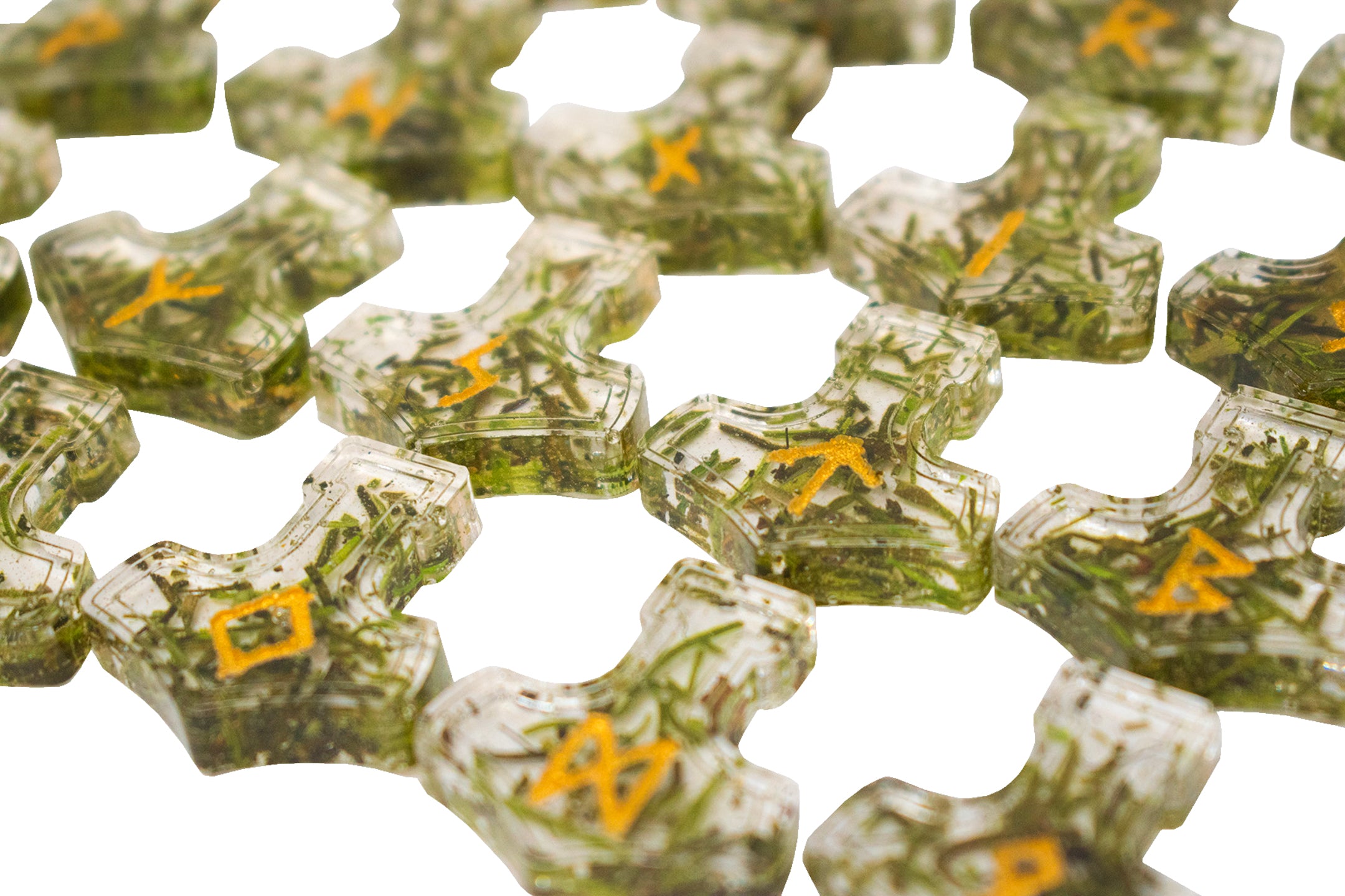 mossy mjolnir elder futhark rune set