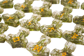 mossy mjolnir elder futhark rune set