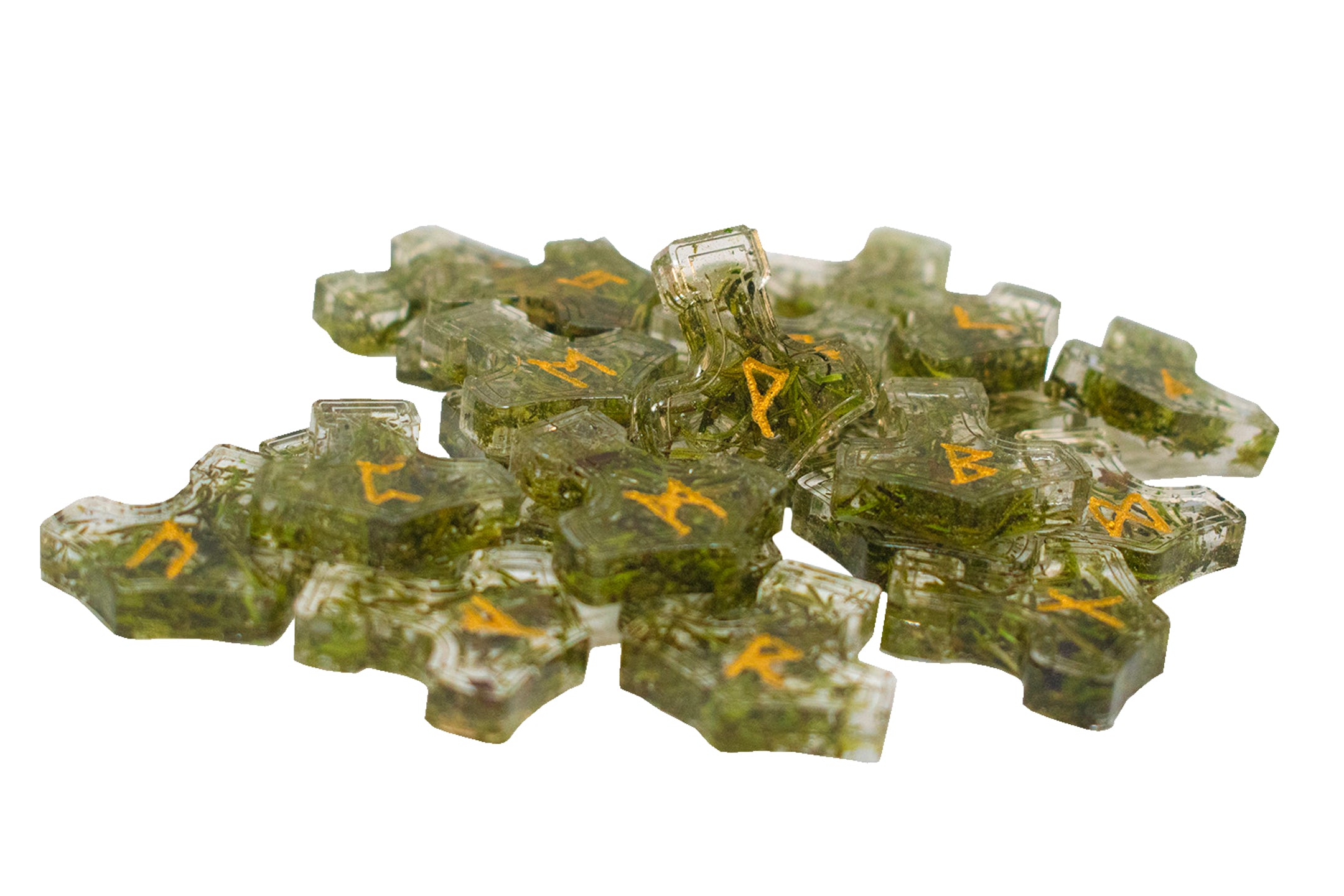 mossy mjolnir elder futhark rune set