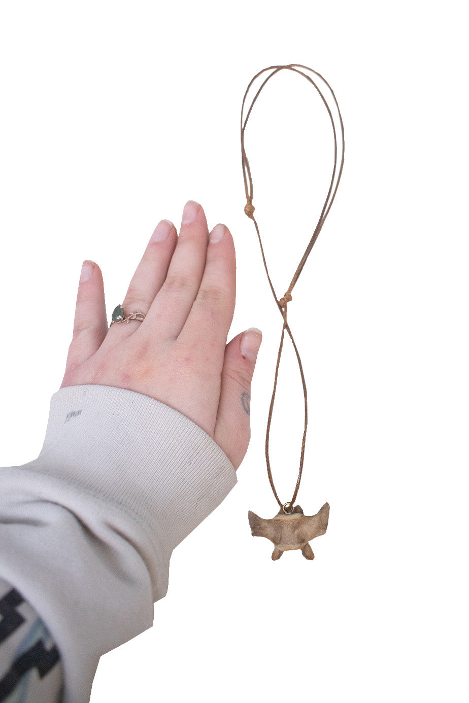 gray wolf bone necklace