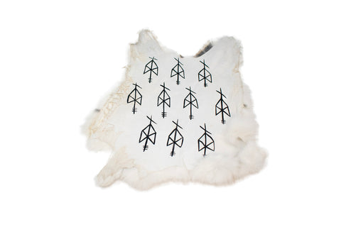 Image of repeating Odin bindrune - rabbit hide altar cloth