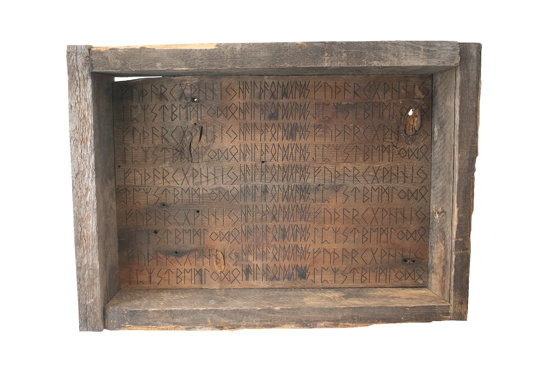 runic HAIL THE OLD GODS antique altar shelf