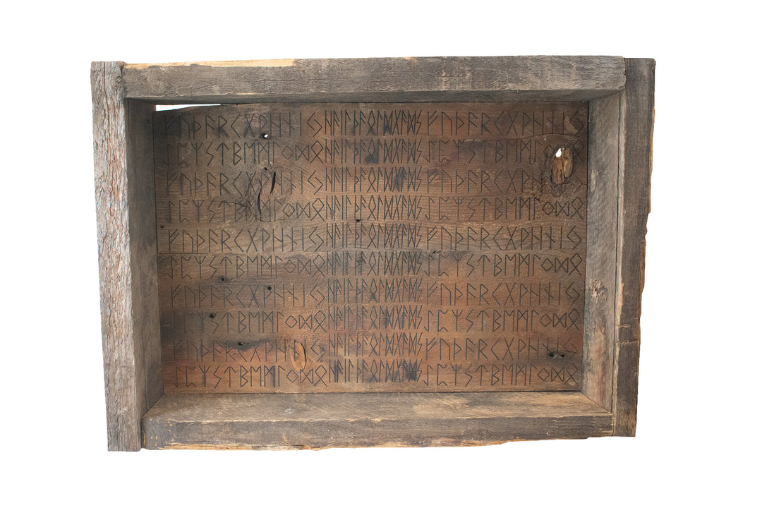 runic HAIL THE OLD GODS antique altar shelf