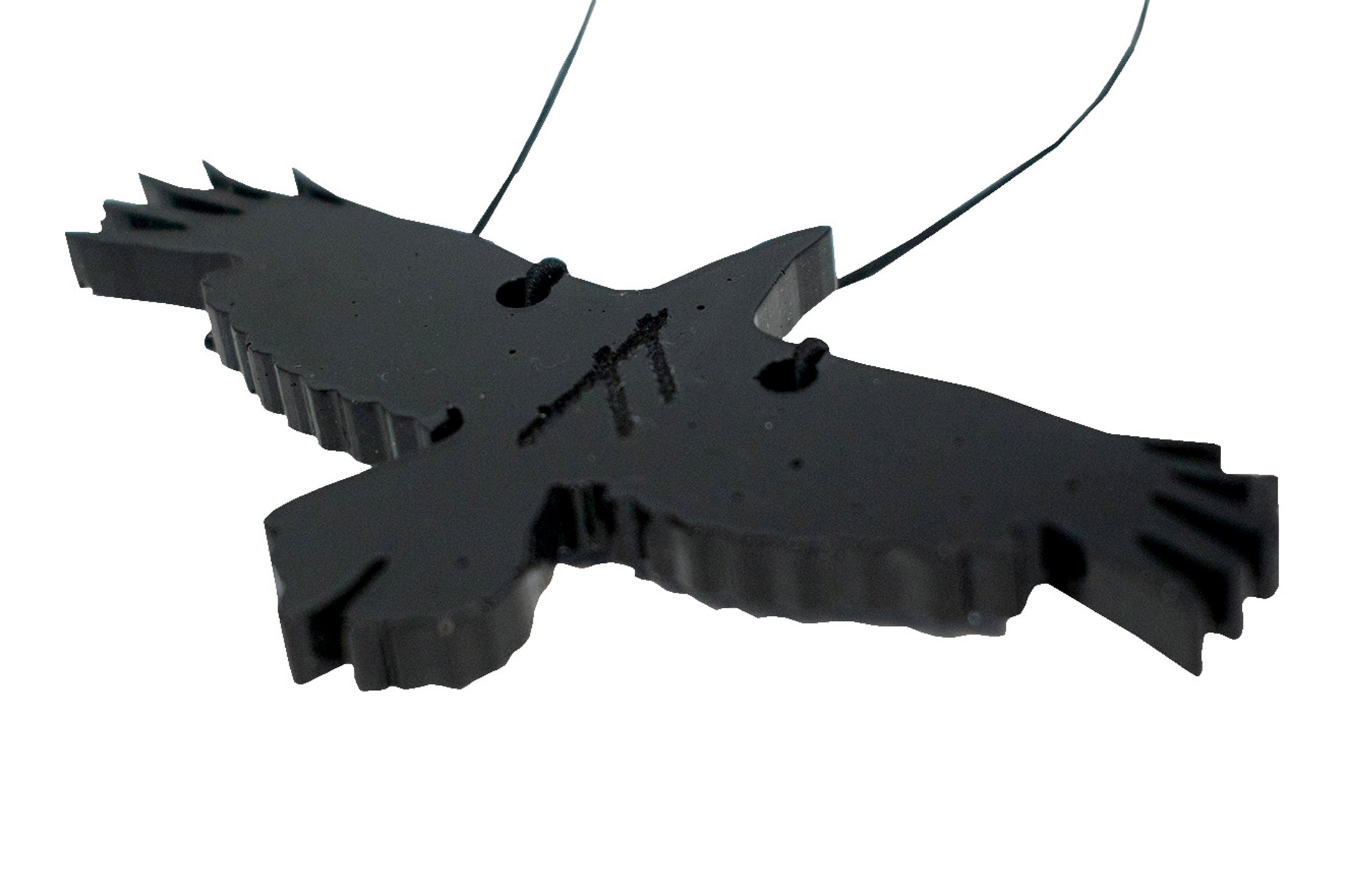 Ansuz rune & raven - rear view mirror hanger, keychain