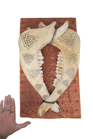 Image of symbols of Odin jawbone wall hanger