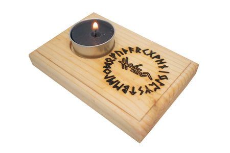 Freya bindrune tealight candle holder