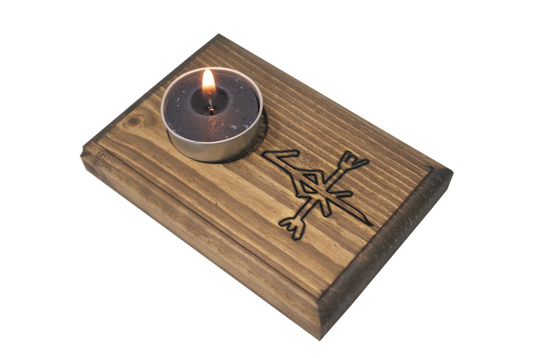 Loki bindrune tealight candle holder