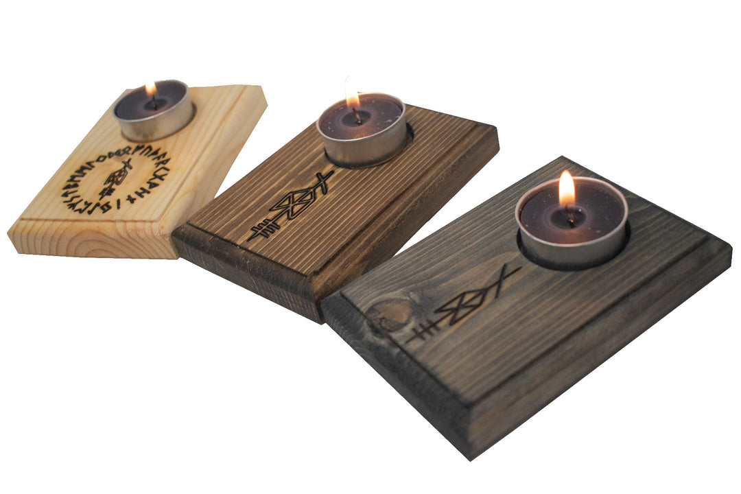 Odin bindrune tealight candle holder