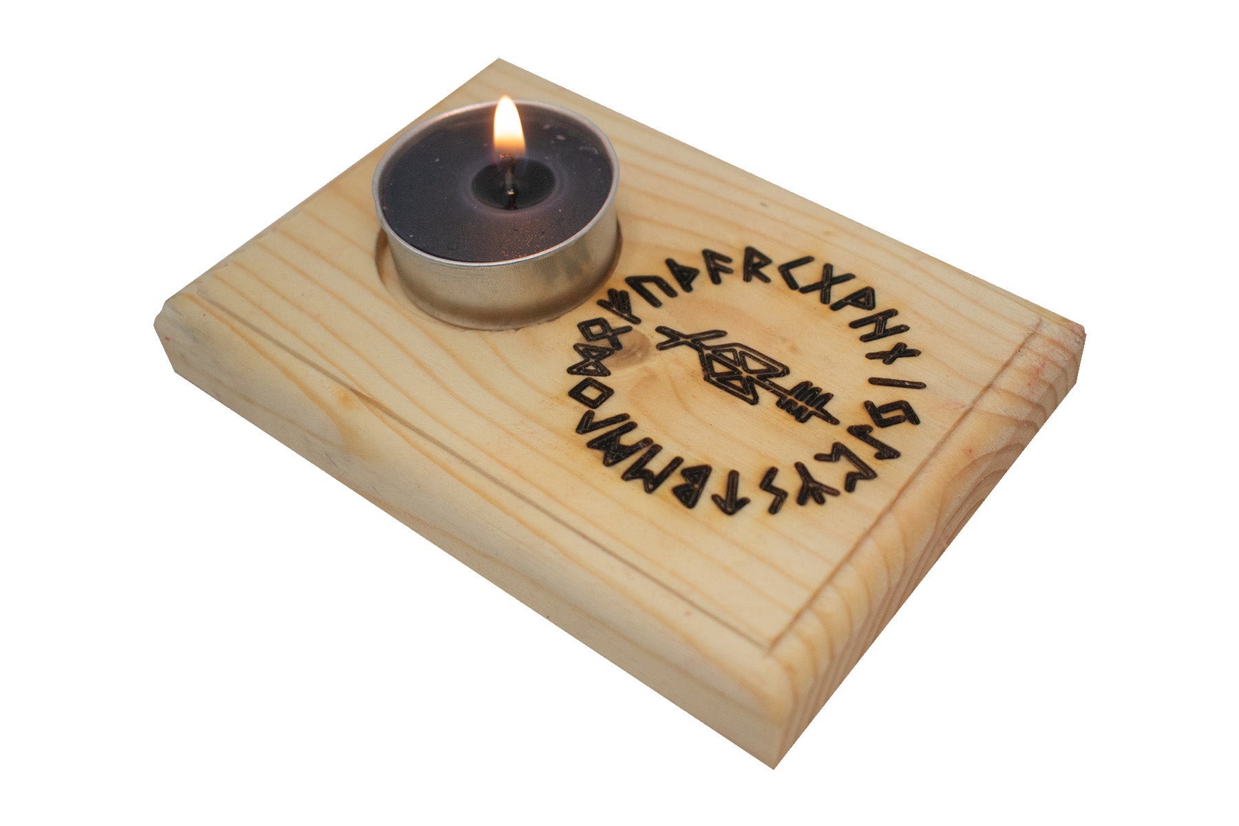 Odin bindrune tealight candle holder