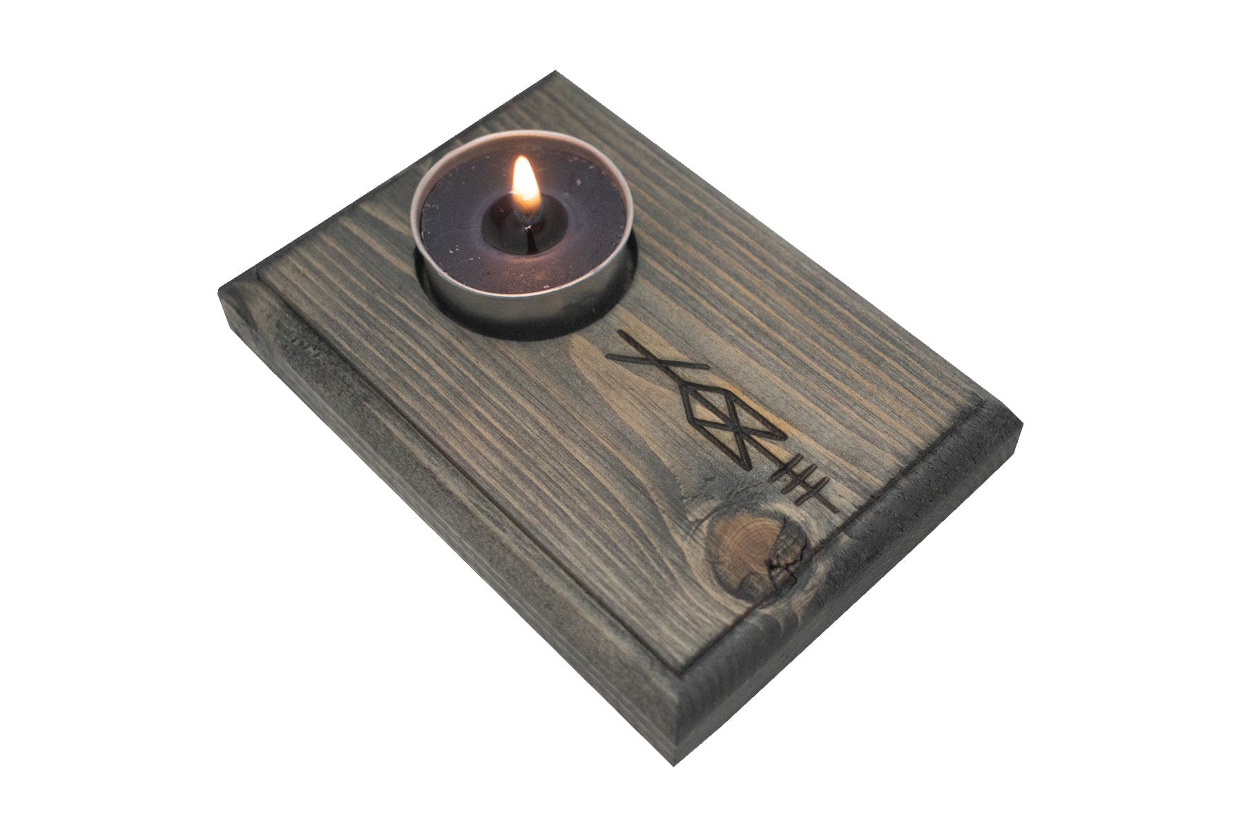 Odin bindrune tealight candle holder