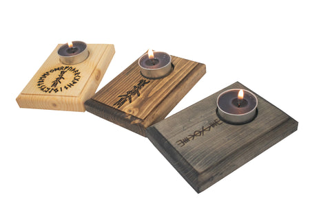 Thor bindrune tealight candle holder