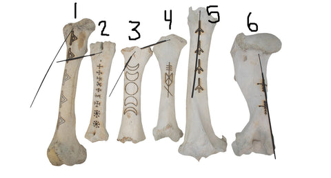 Image of cow & elk leg bone incense dishes - lot 2