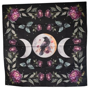 raven & moon phase altar cloth