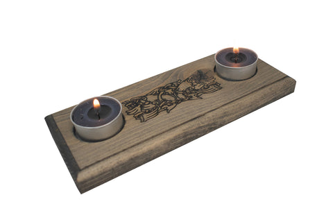 Image of knotwork & algiz rune tealight candle holder