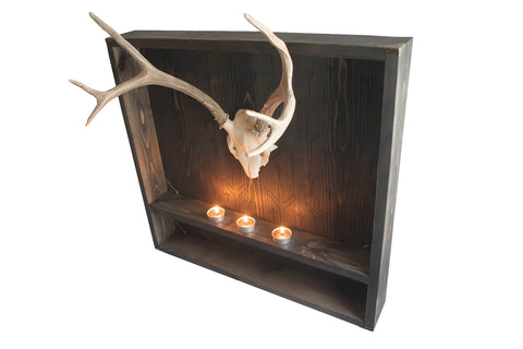 Image of algiz & antler shelf altar