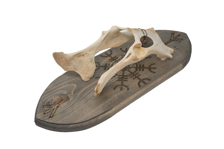 deer hip bone & Ægishjálmr wall hanger