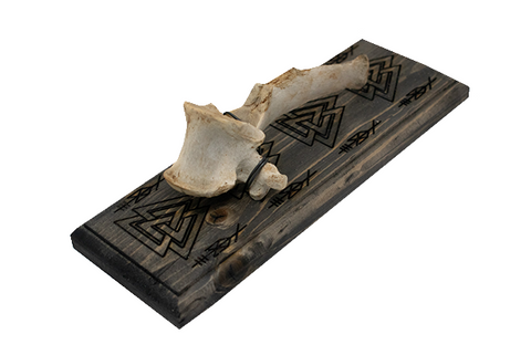 Image of Odin bindrune & valknut elk vertebra hanger