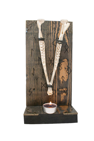 Image of Elder Futhark deer jawbone altar