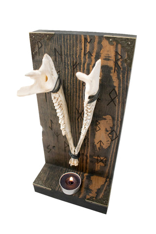 Image of Elder Futhark deer jawbone altar