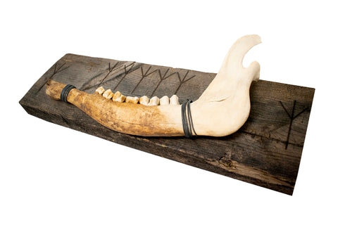 Image of Algiz & elk jawbone wall hanger