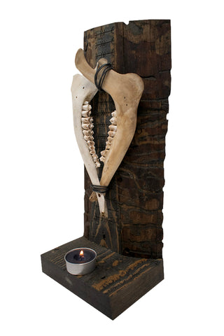 Image of Protection sigil deer jawbone altar