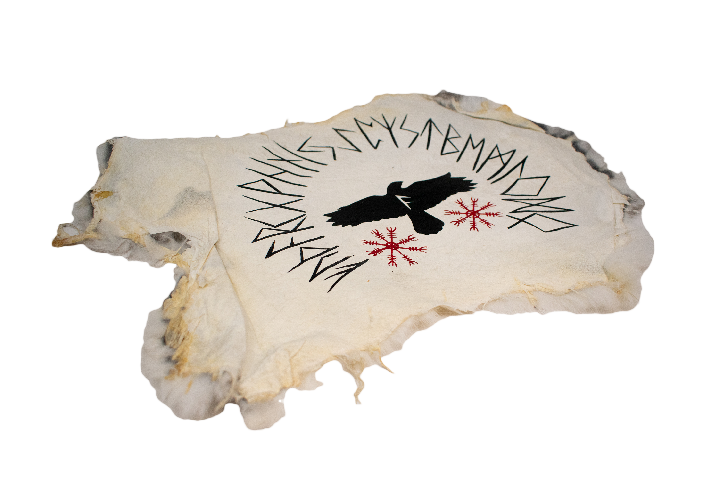 Raven & runes - rabbit hide altar cloth