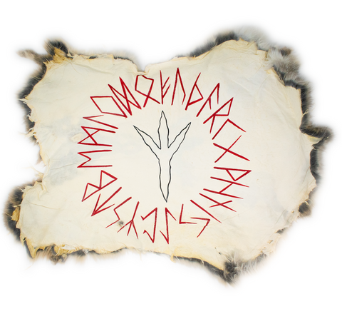 Image of Algiz rune - rabbit hide altar cloth