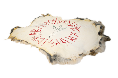 Image of Algiz rune - rabbit hide altar cloth