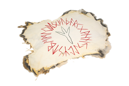 Algiz rune - rabbit hide altar cloth