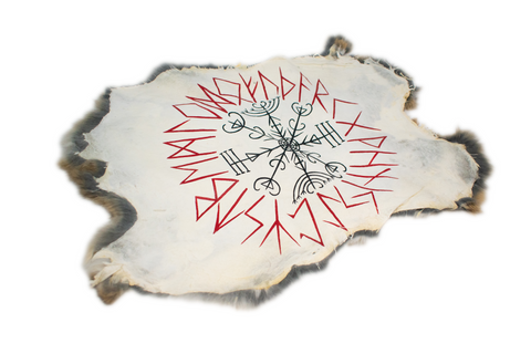 Image of Veldismagn  & runic circle - rabbit hide altar cloth