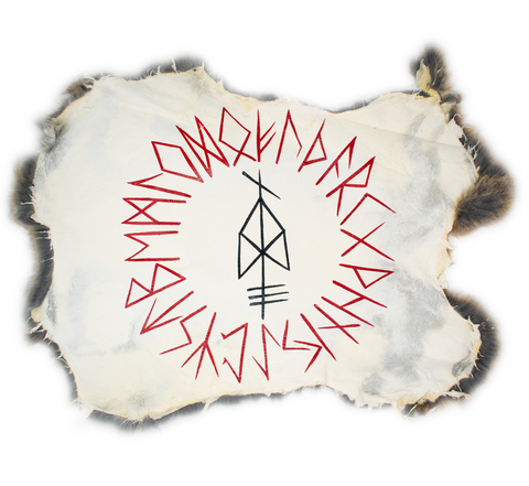 Image of Odin bindrune rabbit hide altar cloth