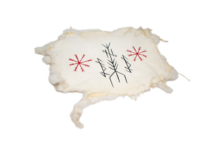 protection bindrune & Ægishjálmr - rabbit hide altar cloth