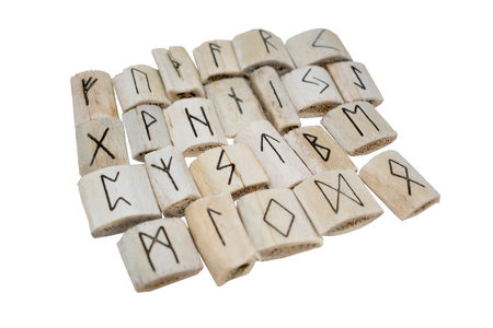 Elk rib bone Elder Futhark rune set