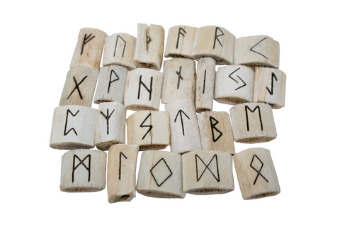 Image of Elk rib bone Elder Futhark rune set