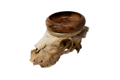 Image of Loki bindrune deer skull offering bowl