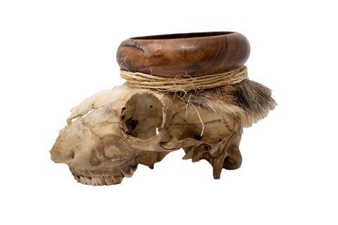 Image of Loki bindrune deer skull offering bowl