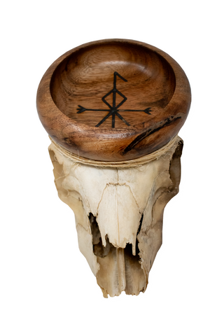 Image of Loki bindrune deer skull offering bowl