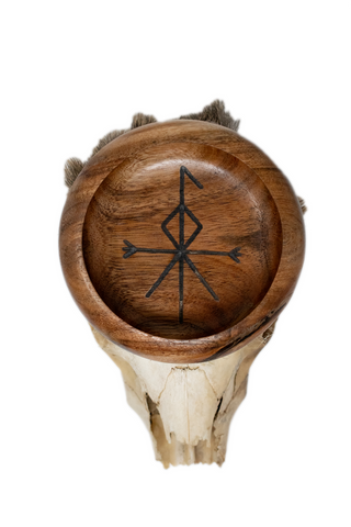 Image of Loki bindrune deer skull offering bowl