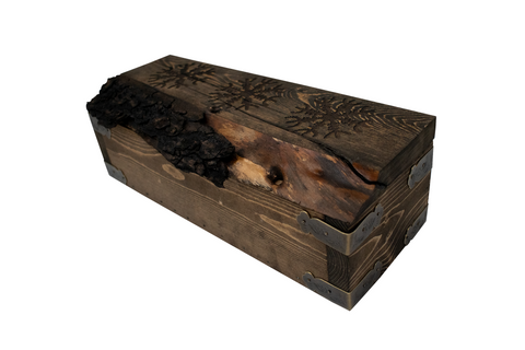 Image of live edge Ægishjálmr ritual tool box