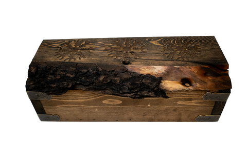 Image of live edge Ægishjálmr ritual tool box